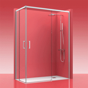Mampara de ducha en esquina de puertas correderas PR/ADD401, modelo PR ADD401