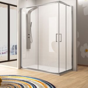Mampara de ducha en esquina de puertas correderas KASSANDRA Bella BL 607 + BL 607