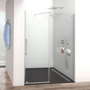Mamparas de ducha de 1 puerta corredera y 1 fijo SIN marco superior GME Vetrum