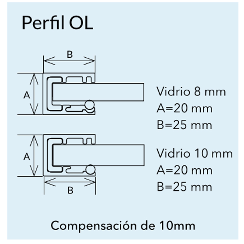 Mampara fija de ducha PROFILTEK One OL-2000 de 8 mm ENCASTRABLE 3 Mampara fija de ducha PROFILTEK One OL-2000 de 8 mm ENCASTRABLE