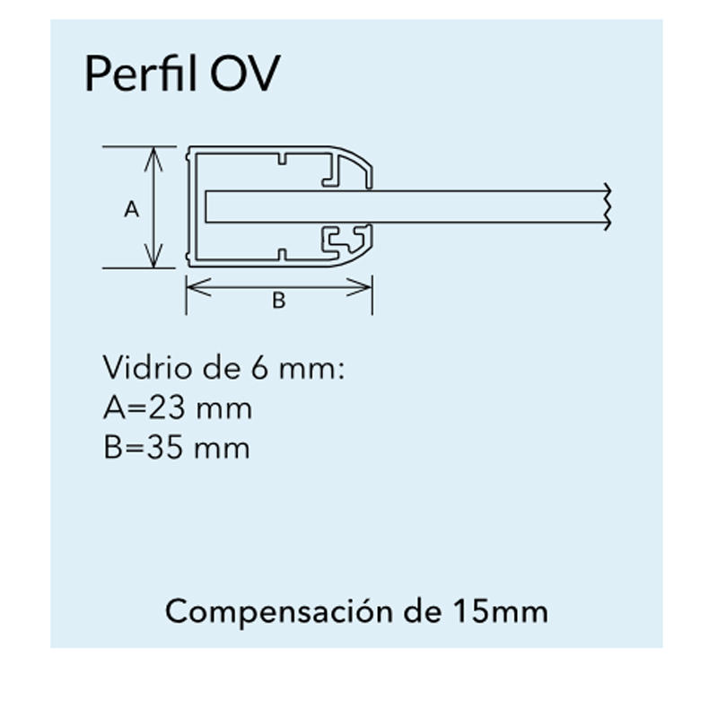 Mampara fija de ducha PROFILTEK One OV-2000 de 6 mm 3 Mampara fija de ducha PROFILTEK One OV-2000 de 6 mm