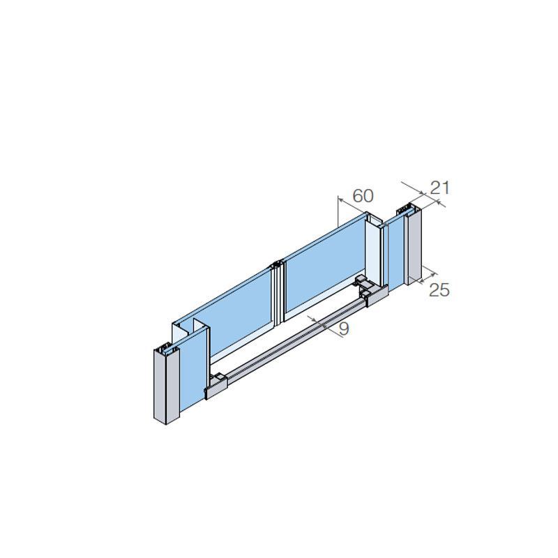 Mampara de ducha de 2 puertas correderas y 2 fijos PROFILTEK Salma SA-325 10 SA325 medidas para mampara de ducha