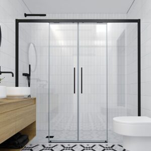 Mampara de ducha de 2 puertas correderas y 2 fijos PROFILTEK Salma Plus SA-825
