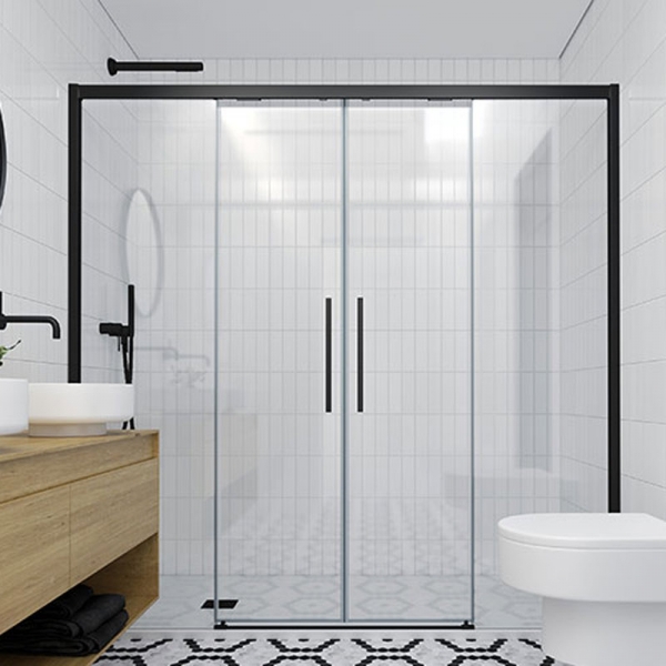 Mampara de ducha de 2 puertas correderas y 2 fijos PROFILTEK Salma Plus SA-825 1 Mampara de ducha de 2 puertas correderas y 2 fijos PROFILTEK Salma Plus SA-825