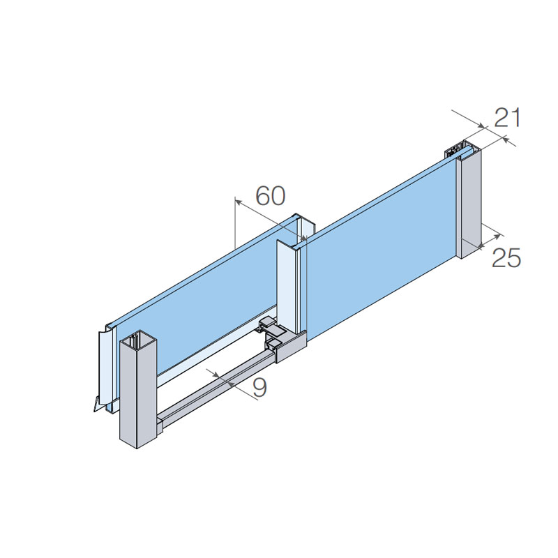 Mampara de ducha de 1 puerta corredera y 1 Fijo PROFILTEK Salma SA-310 11 Profltek medidas para mampara de ducha