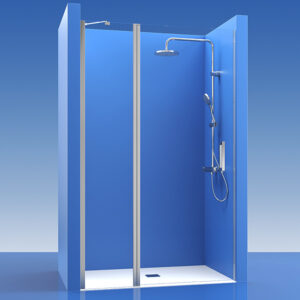 Mampara de ducha de 1 puerta batiente con segmento fijo CT/FDB520, modelo CT FDB520