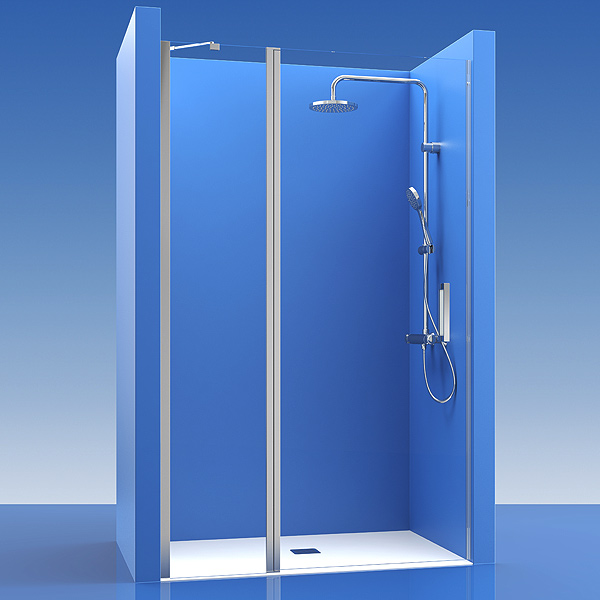 Mampara de ducha de 1 puerta batiente con segmento fijo CT/FDB520 1 Mampara de ducha de 1 puerta batiente con segmento fijo CT/FDB520, modelo CT FDB520