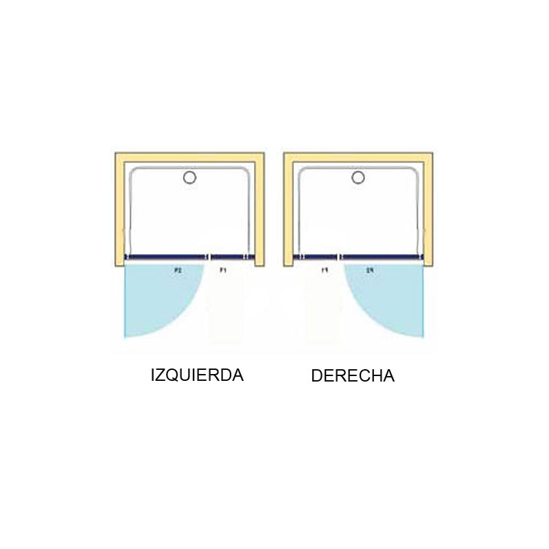 Mampara de ducha de 1 puerta batiente + fijo en línea AL/FDB110 4 Sistema puerta con fijo en linea para mampara de ducha