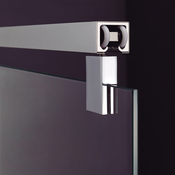 Mampara de ducha en esquina de puertas correderas GME Futura Angular 2 INOX para mampara de ducha
