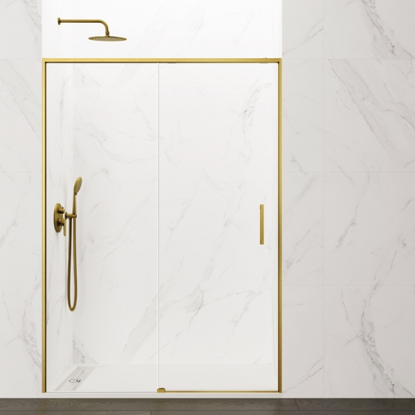 Mampara de ducha de 1 puerta corredera y 1 Fijo GME Twenty Gold