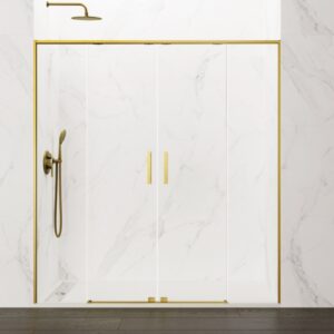 Mampara de ducha de 2 puertas correderas y 2 fijos GME Twenty Spazio Gold