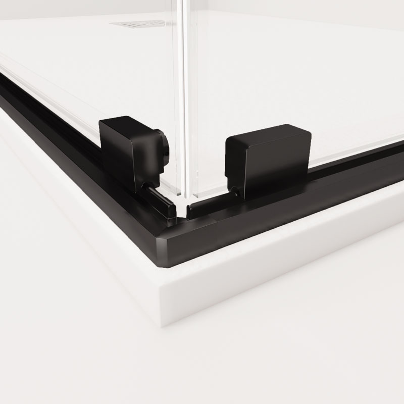 Mampara de ducha en esquina de puertas correderas GME Twenty Black Angular 6 Guia inferior negro para mampara de ducha