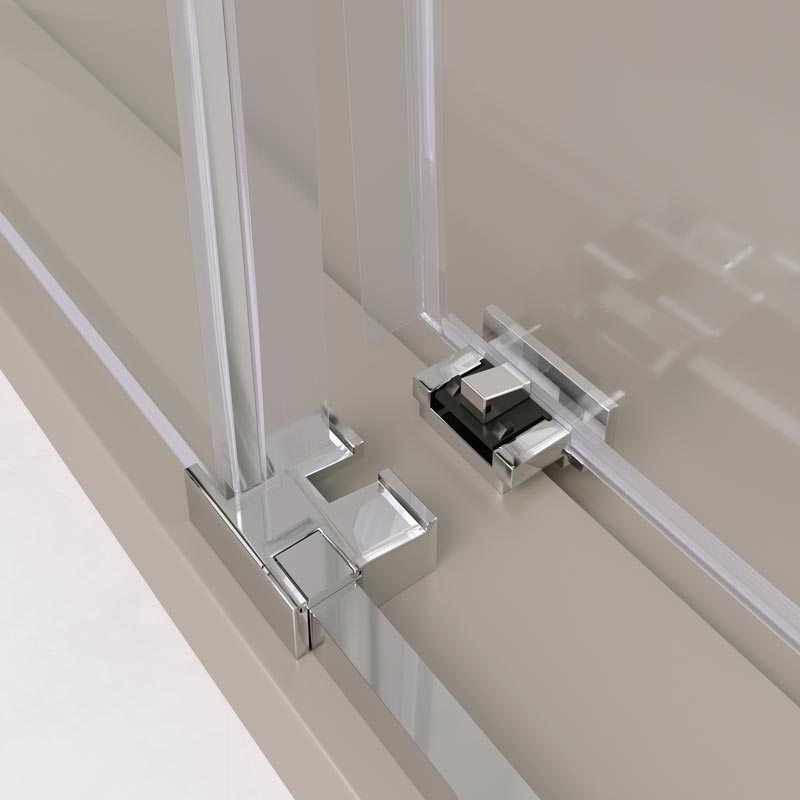 Mampara de ducha de 2 puertas correderas y 2 fijos KR/FDC740 5 Mampara con sistema desmontable para mampara de ducha