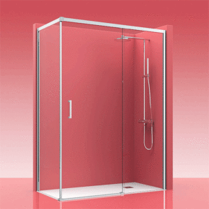 Mampara de ducha de 1 puerta corredera y 1 Fijo PR/FDC421, modelo PR FDC421