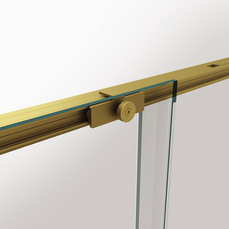 Mampara de ducha en esquina de puertas correderas GME Twenty Gold Angular 4 TW OR Detalle Rodamiento para mampara de ducha