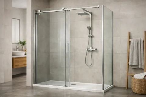 Mampara con puerta corredera y fijo para tu baño
