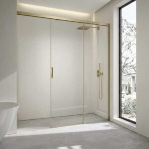 Mampara de ducha de 1 puerta corredera y 1 Fijo DUSCHOLUX D3 Bella Vita Separador En Linea 1 Fijo + 1 corrededera