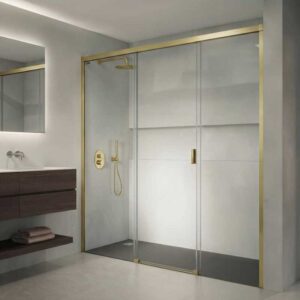 Mampara de ducha de 1 puerta corredera y 2 Fijos DUSCHOLUX D2 Aura Ducha 2 Fijos / 1 Corredera