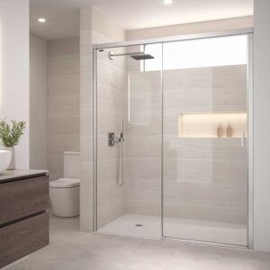 Mampara de ducha de 1 puerta corredera y 1 Fijo DUSCHOLUX D2 Aura Ducha 1 Fijo / 1 Corredera