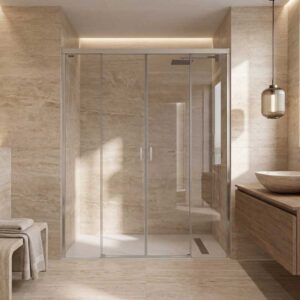 Mampara de ducha de 2 puertas correderas y 2 fijos DUSCHOLUX D2 Aura Ducha 2 Fijos + 2 Correderas