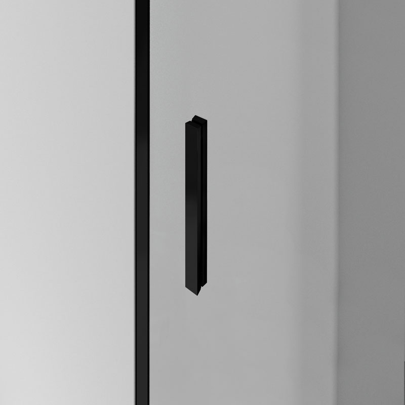 GME Mampara de ducha esquinera Twenty Angular (L x An x Al: 70 x 70 x 195  cm, Vidrio transparente, Espesor: 6 mm, Negro)