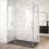 Puertas de ducha con fijo de cristal con bisagras cromadas
