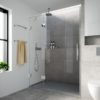 Puertas de ducha con fijo de cristal con bisagras cromadas