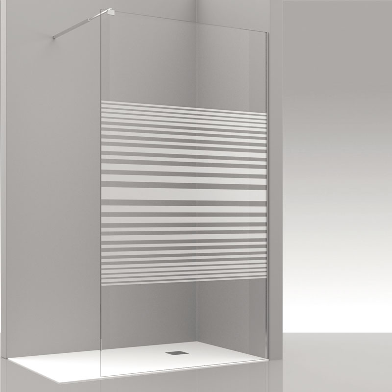Mampara de ducha cuadrada SENIOR 2 fijos - 2 puertas correderas vidrio 8 mm  sin perfil inferior. Acabado CROMO BRILLO ⋆ VAROBATH | Un baño increíble